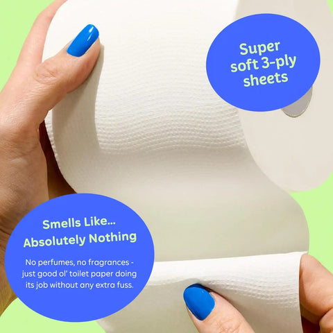 Who Gives A Crap 100% Bamboo Toilet Paper, 16 Rolls, 3 Ply, 330 Sheets, Long, Strong & Soft Toilet Tissue, Sustainable, Biodegradable, Renewable, Tree Free Bathroom Tissue Made with Bamboo Fibers